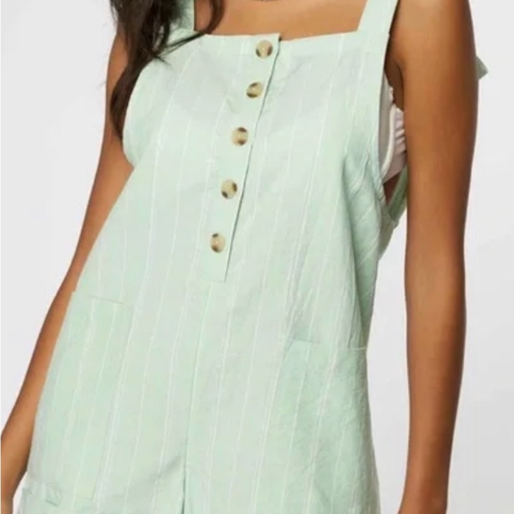 O'Neill Mint Green Jumpsuit with Button Detail